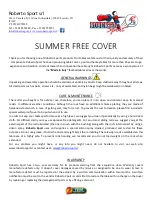 Roberto Sport SUMMER FREE COVER Manual preview