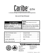 Предварительный просмотр 1 страницы Roberts Gorden CARIBE GTH Use And Care Manual