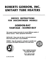 Preview for 1 page of Roberts Gorden Econo-Ray ER-100 Service Instructions Manual