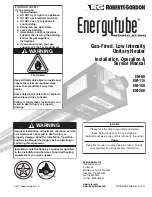 Preview for 1 page of Roberts Gorden Energytube EM-115 Nstallation, Operation And Service Manual