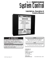 Предварительный просмотр 1 страницы Roberts Gorden System Control Installation & Operation Manual