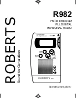 Roberts R982 Operating Instructions Manual preview