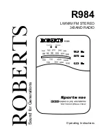 Предварительный просмотр 1 страницы Roberts R984 Manual