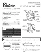 Robertshaw 720 SERIES Installation Data preview