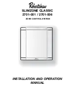 Robertshaw SLIMZONE CLASSIC 2701-001 Installation And Operation Manual preview