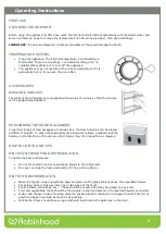 Предварительный просмотр 8 страницы ROBINHOOD RHBFD121X Installation And Operating Instructions Manual