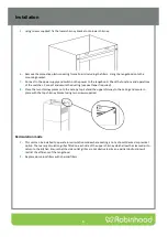 Preview for 8 page of ROBINHOOD RWE3CL6SS Installation And Operating Instructions Manual