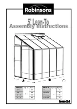 Robinsons 5 Lean-To 5 x 10 Lt Assembly Instructions Manual preview