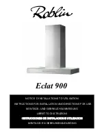 Предварительный просмотр 1 страницы ROBLIN ECLAT 900 Instructions For Installation Manual