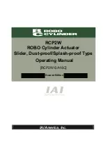 ROBO Cylinder RCP2W Operating Manual preview