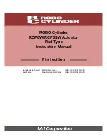 ROBO Cylinder RCP6SW Instruction Manual preview