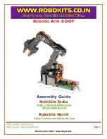 Robokits Robotic Arm 6 DOF Assembly Manual preview