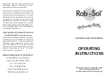 Preview for 1 page of RoboSol Naturally Better Operating Instructions