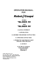 Preview for 1 page of Robot Coupe BLIXER 5V Operation Manual