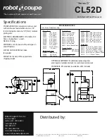 Preview for 2 page of Robot Coupe CL52D Specifications