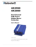 Preview for 1 page of RoboteQ AX2850 User Manual