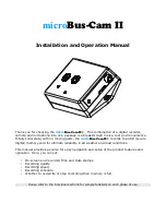 Robotics Technologies microBus-Cam II Installation Manual preview