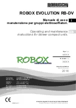 Robuschi Robox Evolution ES 65 / 3DV-RVP125-CAR Operating And Maintenance Instructions Manual preview