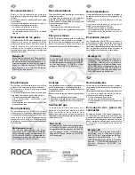 Предварительный просмотр 8 страницы Roca VICTORIA 20 F Operating, Cleaning And Maintenance Instructions