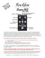 Rockbox super 763 Instrucion Manual preview