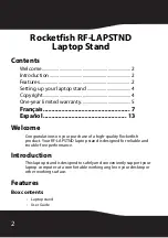 Preview for 2 page of RocketFish RF-LAPSTND User Manual