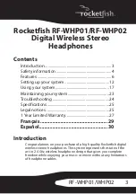 Preview for 2 page of RocketFish RF-WHP01 User Manual