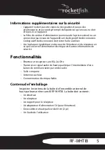 Preview for 5 page of RocketFish RF-WHTIB (French) Manual De L'Utilisateur