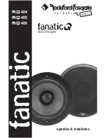 Rockford Fosgate FanaticQ midrange FNQ2404 Operation & Installation preview