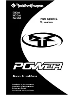 Предварительный просмотр 1 страницы Rockford Fosgate Power 1000bd Installation And Operation Manual