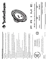 Preview for 1 page of Rockford Fosgate Prime R1S410 Installation & Operation Manual