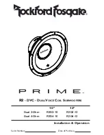 Preview for 1 page of Rockford Fosgate Prime R2D2-10 Installation & Operation Manual