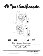 Preview for 1 page of Rockford Fosgate Prime R2S-1 X12 Installation & Operation