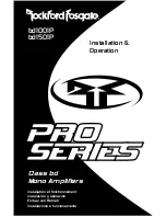 Rockford Fosgate Pro Series bd1001P Installation And Operation Manual preview