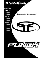 Preview for 1 page of Rockford Fosgate Punch FRC2203 Installation & Operation Manual