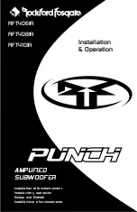 Rockford Fosgate Punch RFT4061A Installation & Operation Manual preview