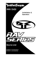 Preview for 1 page of Rockford Fosgate RAV DVD1 Installation & Operation Manual