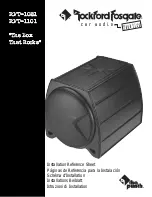 Preview for 1 page of Rockford Fosgate RFT-1081 Installation Reference Sheet