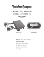 Rockford Fosgate RFX6000-SX Operation Manual preview