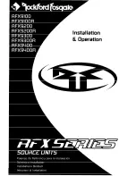 Rockford Fosgate RFX9100 Installation & Operation Manual preview