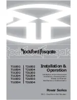 Preview for 1 page of Rockford Fosgate T110D2 Installation & Operating Manual