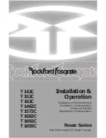 Preview for 1 page of Rockford Fosgate T142C Installation & Operation Manual