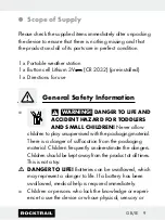 Preview for 9 page of Rocktrail 58787 Operation And Safety Notes