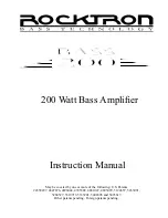 Rocktron Bass 200 Instruction Manual preview