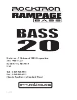 Preview for 8 page of Rocktron Rampage Bass 20 Instruction Manual