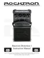 Rocktron Reaction Distortion 1 Instruction Manual preview