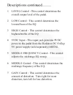 Preview for 7 page of Rocktron Reaction Distortion 1 Instruction Manual