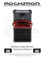 Предварительный просмотр 1 страницы Rocktron Reaction Super Booster Instruction Manual