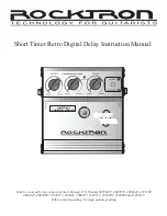 Предварительный просмотр 1 страницы Rocktron Short Timer Retro Digital Delay Instruction Manual