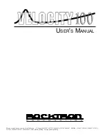 Предварительный просмотр 1 страницы Rocktron Velocity 100 User Manual