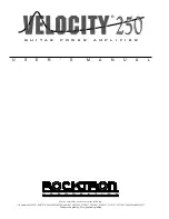 Rocktron Velocity 250 User Manual preview